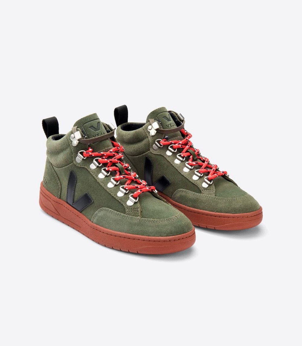 Veja Sneakers Dam - Roraima Suede - Olivgröna/Nigga - 978650-UJF